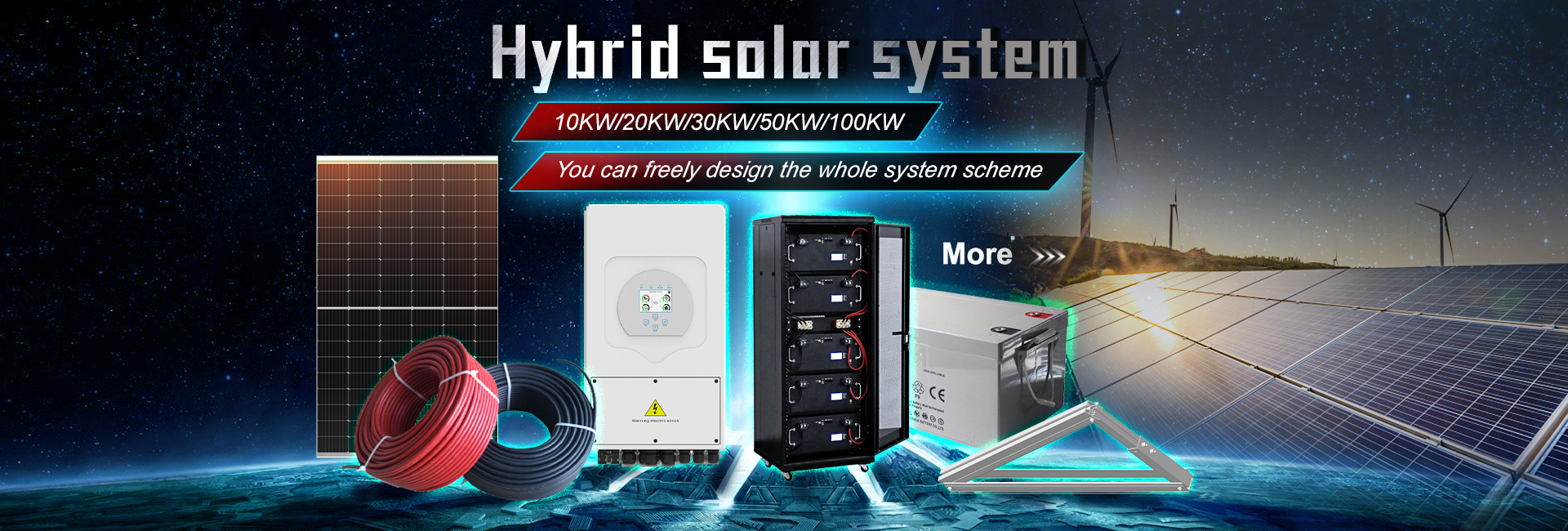 Off-grid solar system with storage battery 10KW/20K/30KW/50KW/100KW save your electricity cost